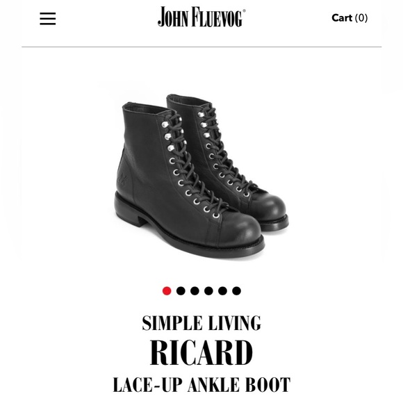 Fluevog Ricard ‘Dearborn Black’ Lace Up Ankle Boot - Picture 1 of 9